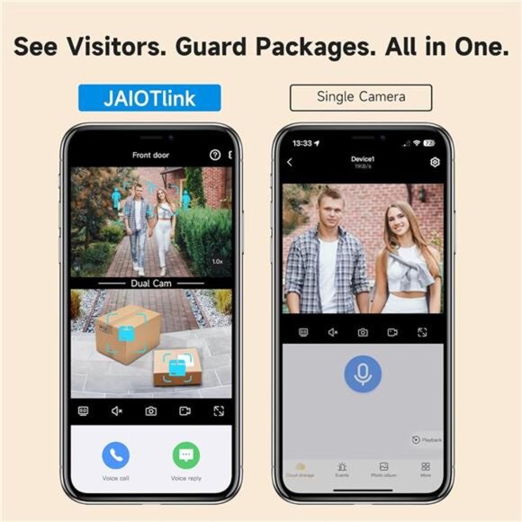 2K Dual Lens Video Doorbell Camera Wireless with Chime, Package Protection, - Picture 2 of 7